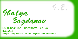 ibolya bogdanov business card